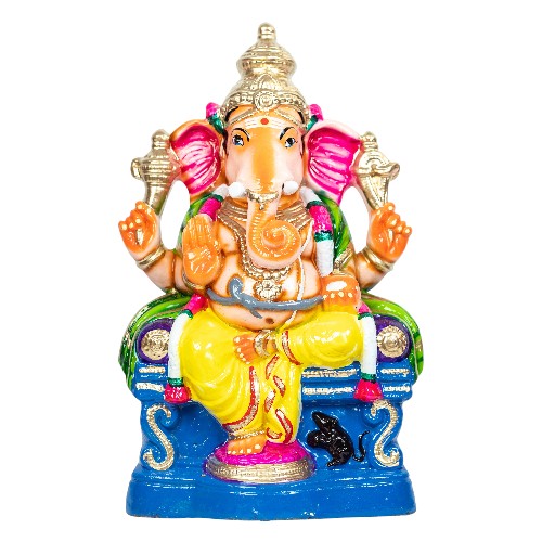 Ganapathi Simhasanam - 18 Inch - Colour Left Trunk